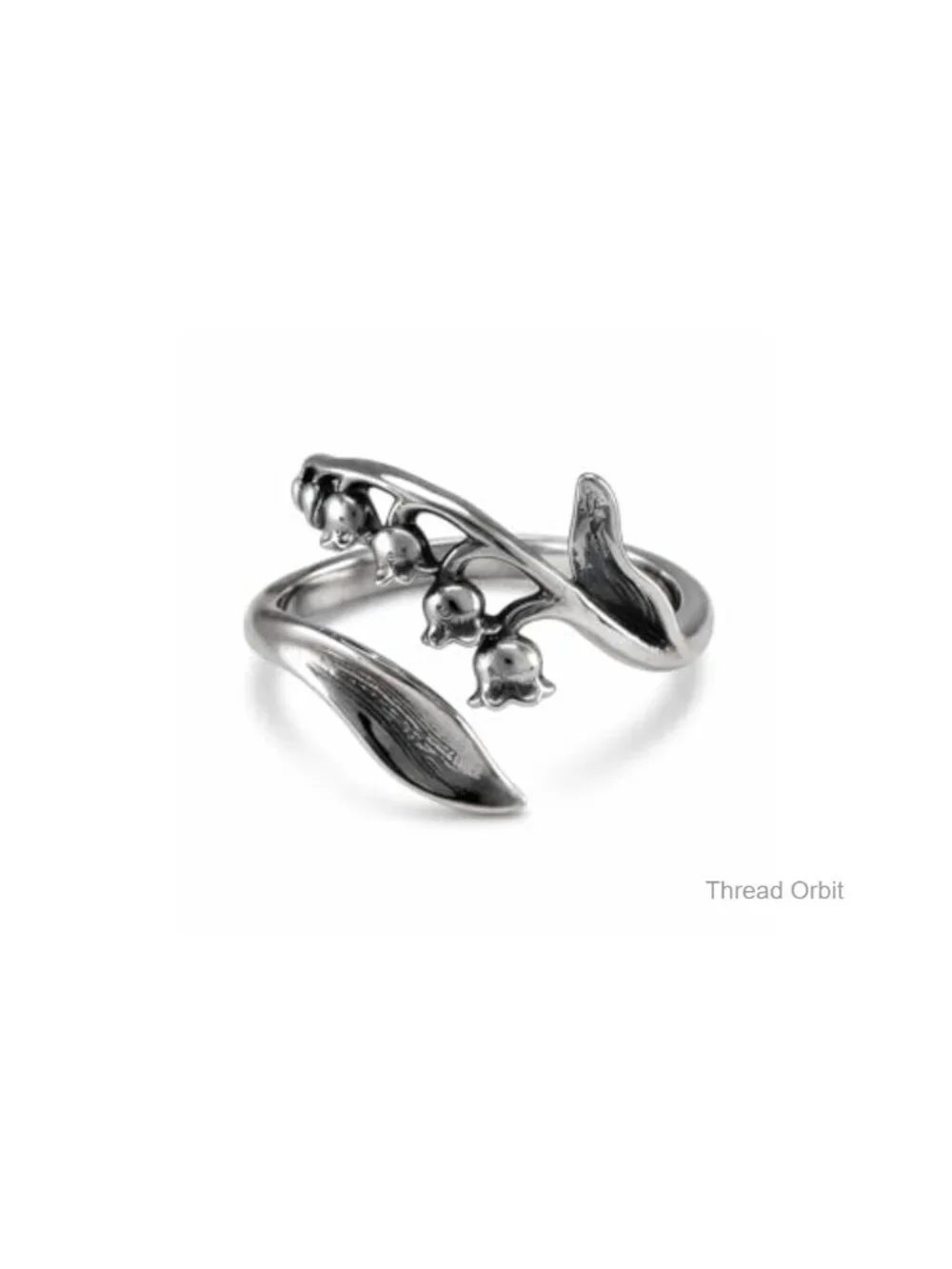Vintage Silver Floral Adjustable Open Statement Ring